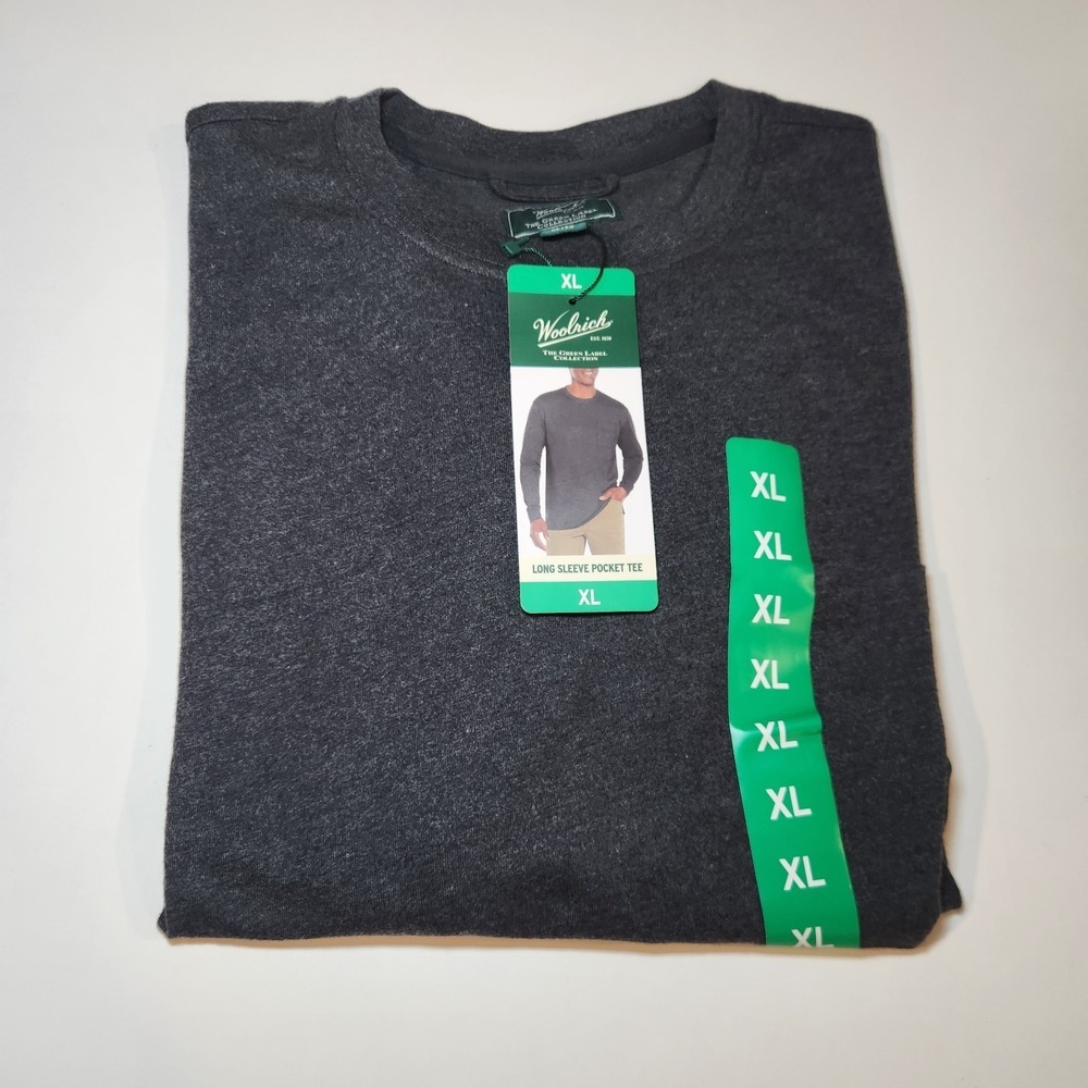 WOOLRICH Men's Long Sleeve Pocket‎ Tee Gray XL - Picture 7 of 7